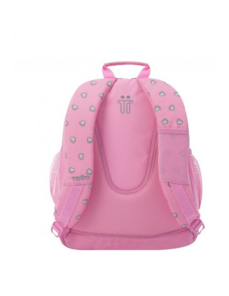 MOCHILA INFANTIL ROSA CORAZONES BOLSILLOS TOTTO MA04ECO029-2120N-7IU