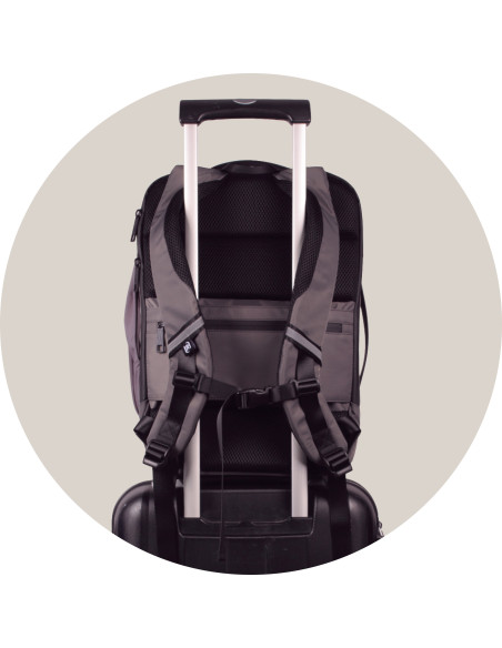 MOCHILA PARA PORTATIL 15" EXECUTIVE OXFBAG RPET GRIS OXFORD 400191412