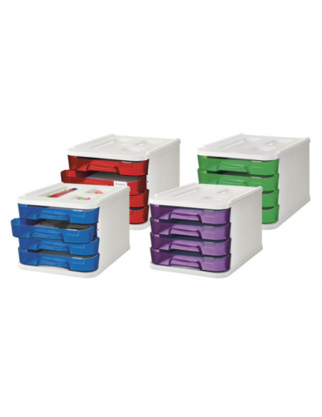 MODULO DE 4 CAJONES POLIESTIRENO VERDE FLUOR FAIBO 1000M-19