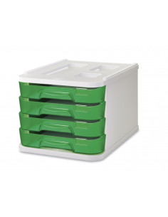 MODULO DE 4 CAJONES POLIESTIRENO VERDE FLUOR FAIBO 1000M-19 2