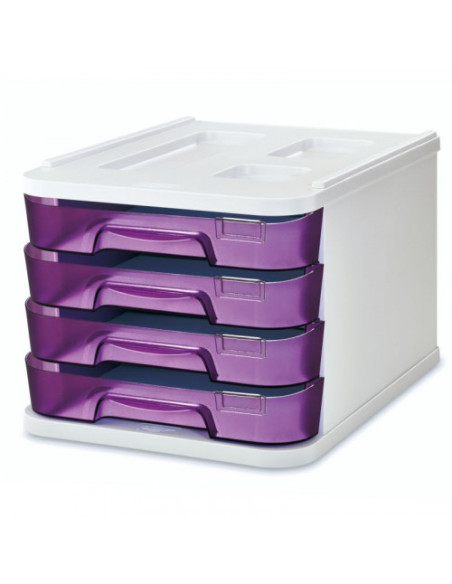 MODULO DE 4 CAJONES POLIESTIRENO VIOLETA FLUOR FAIBO 1000M-58