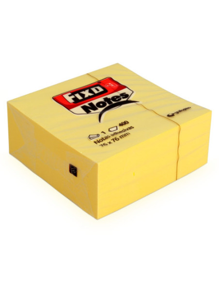 CUBO 400 NOTAS ADHESIVAS 76X76MM AMARILLAS FIXO 65005463