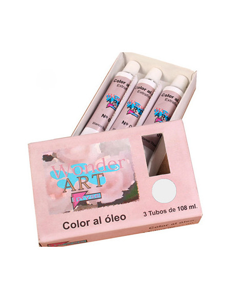 CAJA 3 TUBOS 108ML. ÓLEO Nº.02 BLANCO ZINC TITANIM WONDER ART BY PRYSE 6251002