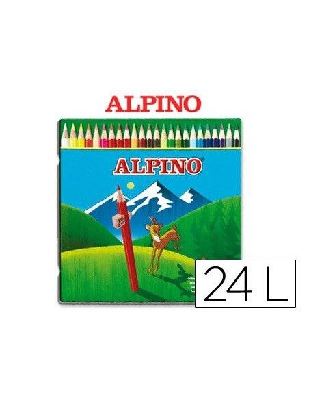 LÁPICES ALPINO 24 ESTUCHE METÁLICO VERDE