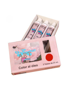 CAJA 3 TUBOS 21ML. ÓLEO Nº.16 ROJO CARMESÍ WONDER ART BY PRYSE 6250016