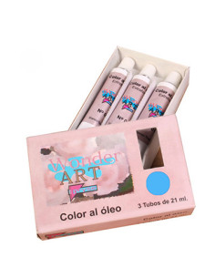 CAJA 3 TUBOS 21ML. ÓLEO Nº.29 AZUL CYAN WONDER ART BY PRYSE 6250029