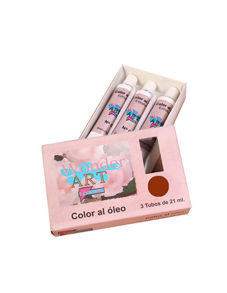 CAJA 3 TUBOS 21ML. ÓLEO Nº.36 SIENA TOSTADO WONDER ART BY PRYSE 6250036