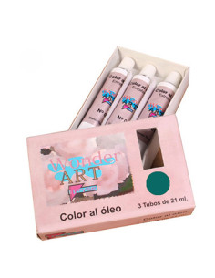 CAJA 3 TUBOS 21ML. ÓLEO Nº.46 ESMERALDA WONDER ART BY PRYSE 6250046