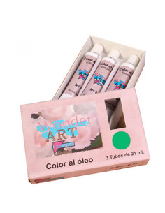 CAJA 3 TUBOS 21ML. ÓLEO Nº.47 VERDE PERMANENTE WONDER ART BY PRYSE 6250047