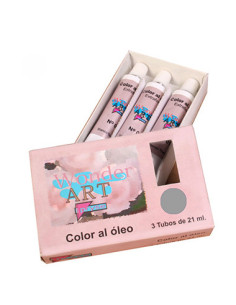 CAJA 3 TUBOS 21ML. ÓLEO Nº.61 GRIS WONDER ART BY PRYSE 6250061