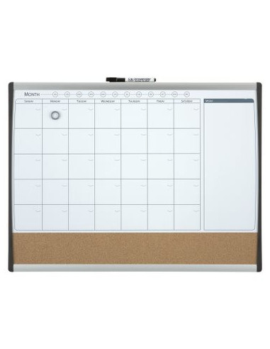 ORGANIZADOR MENSUAL MAGNETICO+TABLERO CORCHO HORIZONTAL 585x430MM NOBO 1903813