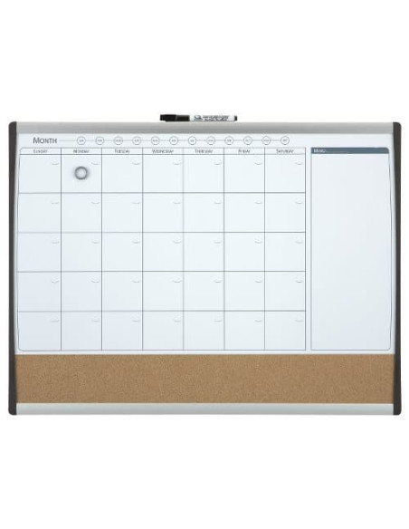 ORGANIZADOR MENSUAL MAGNETICO+TABLERO CORCHO HORIZONTAL 585x430MM NOBO 1903813
