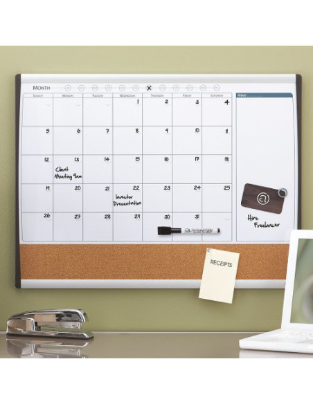ORGANIZADOR MENSUAL MAGNETICO+TABLERO CORCHO HORIZONTAL 585x430MM NOBO 1903813