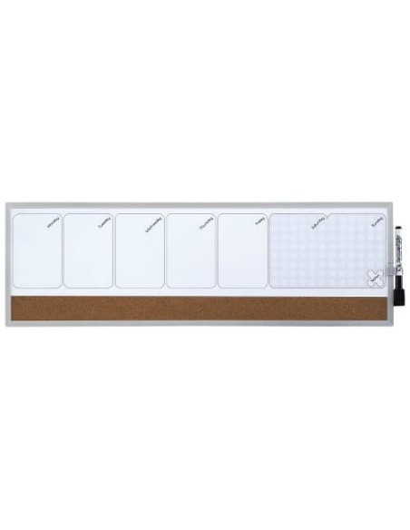 ORGANIZADOR SEMANAL MAGNETICO+TABLERO CORCHO HORIZONTAL 585x190MM NOBO 1903780