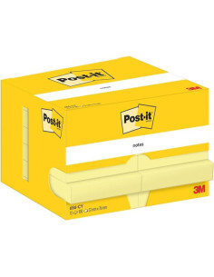 PACK 12 BLOCS 100 HOJAS NOTAS ADHESIVAS 51X76MM CANARY YELLOW CAJA CARTÓN 656 POST-IT 7100290170