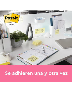 PACK 12 BLOCS 100 HOJAS Z-NOTES 76X127MM CANARY YELLOW CAJA CARTÓN R350 CY POST-IT 7100290186 2