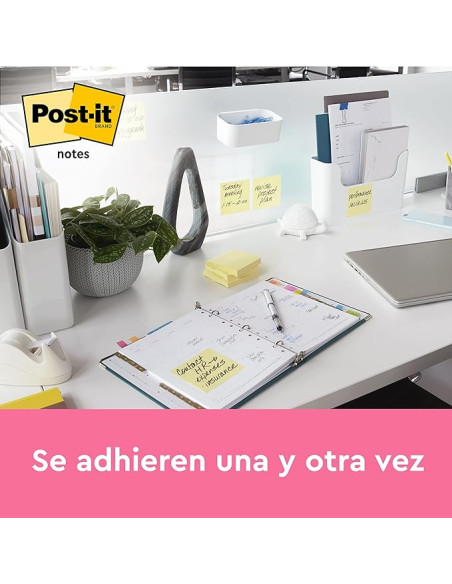 PACK 12 BLOCS 100 HOJAS Z-NOTES 76X127MM CANARY YELLOW CAJA CARTÓN R350 CY POST-IT 7100290186