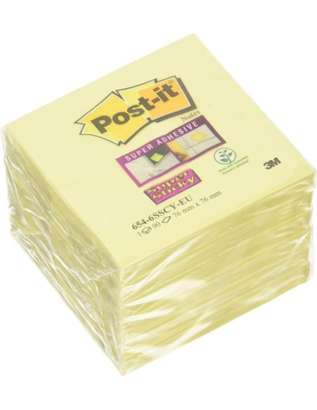 PACK 12 BLOCS 100 HOJAS Z-NOTES ADHESIVAS 76X76MM COLORES SURTIDOS FLÚOR R330-NR POST-IT 7100290154