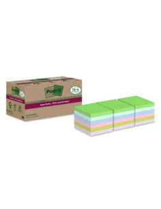 PACK 14+4 BLOCS 90 HOJAS NOTAS RECICLADAS ADHESIVAS 76X76MM SUPER STICKY COLORES SURTIDOS 654 RSSCOL14+4 POST-IT 7100284782