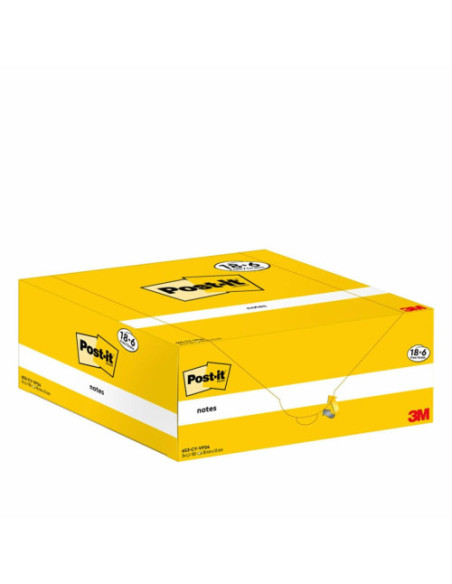 PACK 18+6 BLOCS 100 HOJAS NOTAS ADHESIVAS 38X51MM CANARY YELLOW CAJA CARTÓN 653-CY-VP24 POST-IT 7100317764