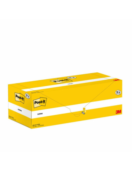 PACK 18+6 BLOCS 100 HOJAS NOTAS ADHESIVAS 76X76MM CANARY YELLOW CAJA CARTÓN 654-CY-VP24 POST-IT 7100319213