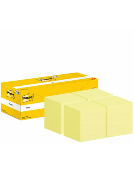 PACK 18+6 BLOCS 100 HOJAS NOTAS ADHESIVAS 76X76MM CANARY YELLOW CAJA CARTÓN 654-CY-VP24 POST-IT 7100319213