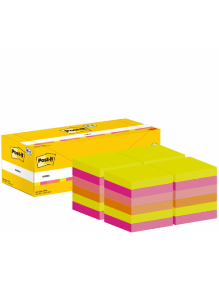 PACK 18+6 BLOCS 100 HOJAS NOTAS ADHESIVAS 76X76MM COLORES SURTIDOS CAJA CARTÓN 654-COL-VP24 POST-IT 7100317837