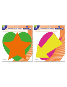 PACK 2 COLORES ADHESIVOS FORMAS FLUORESCENTES BISMARK 324642 2