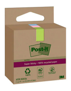 PACK 3 BLOCS 70 HOJAS NOTAS RECICLADAS ADHESIVAS 47