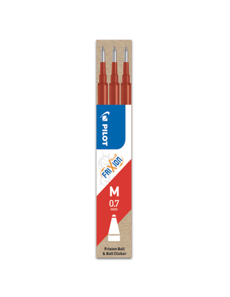PACK 3 RECAMBIOS FRIXION ROJO PILOT BLS-FR7-R-S3