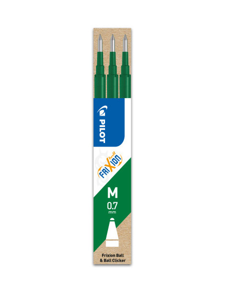 PACK 3 RECAMBIOS FRIXION VERDE PILOT BLS- FR7-V-S3