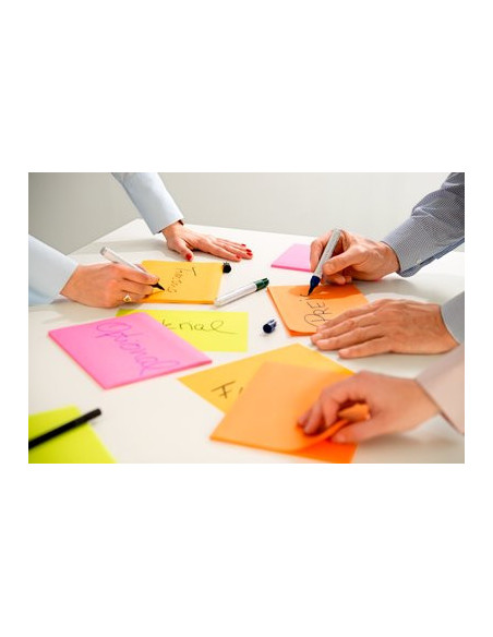 PACK 4 BLOCS 45 HOJAS NOTAS GRANDES ADHESIVAS 203X152MM SUPER STICKY COLORES SURTIDOS NEÓN 6845-SSP POST-IT 7100234637