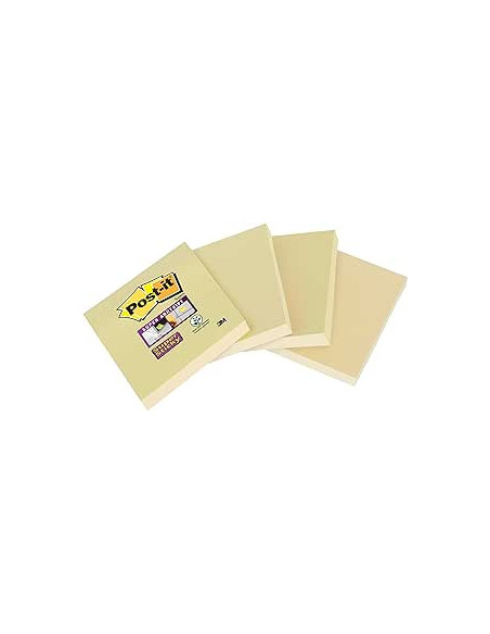 PACK 4 BLOCS 45 HOJAS NOTAS RECICLADAS ADHESIVAS 102X152MM SUPER STICKY CANARY YELLOW CON LÍNEAS 4645-RSSCY4 POST-IT 7100321347