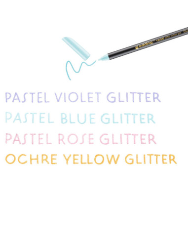 PACK 4 ROTULADORES 1200 GLITTER. PASTEL. EDDING...