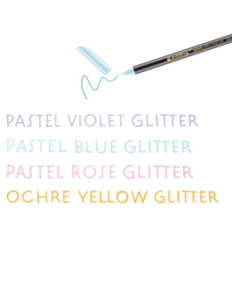 PACK 4 ROTULADORES 1200 GLITTER. PASTEL. EDDING 4-1200-4-3