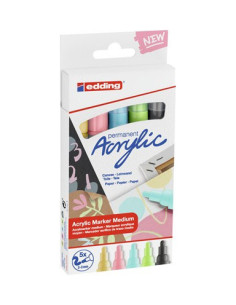 PACK 5 MARCADORES ACRÍLICOS TRAZO 2-3 MM. PASTEL. COLORES: 935