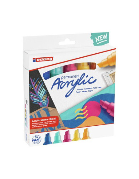 PACK 5 MARCADORES ACRÍLICOS TRAZO 5-10 MM. ABSTRACTO. COLORES. 934