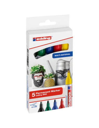 PACK 5 ROTULADORES EDDING 3000 COLORES BÁSICOS...
