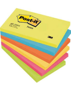 PACK 6 BLOCS 100 HOJAS NOTAS ADHESIVAS 76X127MM COLECCIÓN ENERGETIC 655-TFENN POST-IT 7100172314