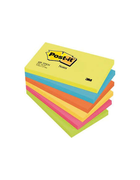 PACK 6 BLOCS 100 HOJAS NOTAS ADHESIVAS 76X127MM COLECCIÓN ENERGETIC 655-TFENN POST-IT 7100172314