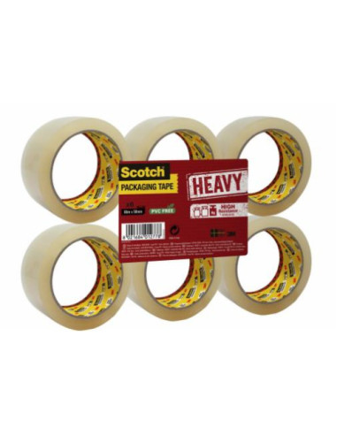 PACK 6 CINTAS DE EMBALAJE TRANSPARENTE 50MM X...