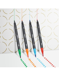 PACK 6 ROTULADORES INTENSITY DUAL TIP 2 EN 1 - PUNTA FINA Y PUNTA PINCEL - COLORES SURTIDOS BIC 989694 2