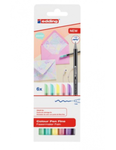ROTULADOR EDDING 1200 ESTUCHE 6 COLORES PASTEL 2