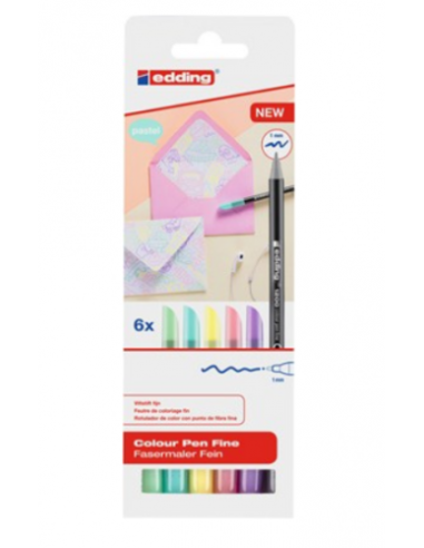 PACK 6 ROTULADORES SURTIDOS 1200 PASTEL EDDING 1200-6-S pastel