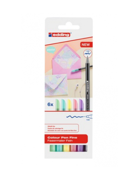 PACK 6 ROTULADORES SURTIDOS 1200 PASTEL EDDING 1200-6-S pastel