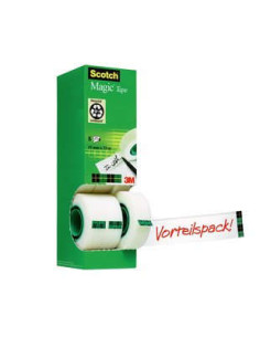 PACK 7+1 ROLLOS CINTA INVISIBLE 19MM X 33M MAGIC810PCK8 SCOTH 7100026960 2