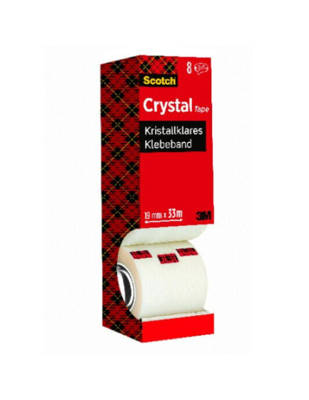 PACK 7+1 ROLLOS CINTA SUPERTRANSPARENTE 19MM X 33M CRYSTAL 6-1933R8 SCOTH 7100026961