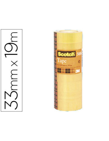 PACK 8 ROLLOS CINTAS ADHESIVAS TRANSPARENTE 19MM X 33M 508/1933 SCOTH 7100213205