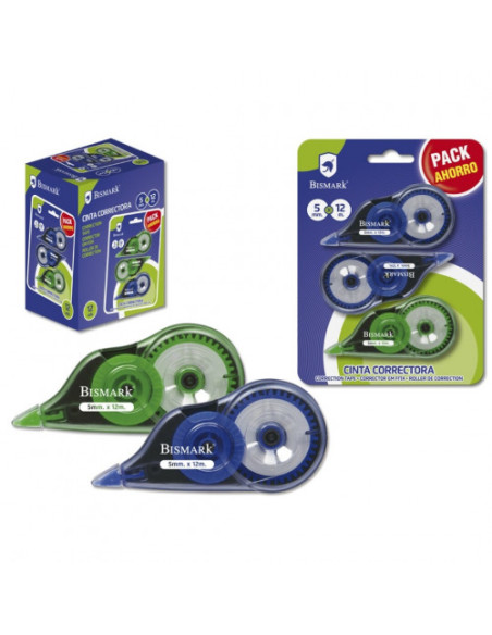 PACK AHORRO 3 UDS CINTA CORRECTORA 12 MTS BISMARK 328210