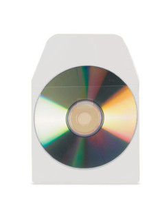 PACK DE 10 FUNDAS CD-DVD PP TRANSPARENTE AUTOADHESIVAS CON SOLAPA 3L 6832-10
